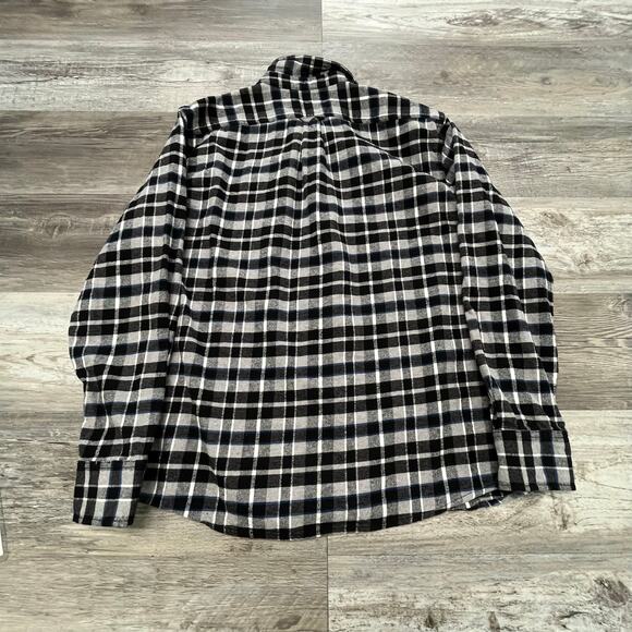 Eddie Bauer Gray‎ Blue Tartan Plaid Mens XL Long Sleeve Button Up Flannel Shirt - Picture 2 of 10
